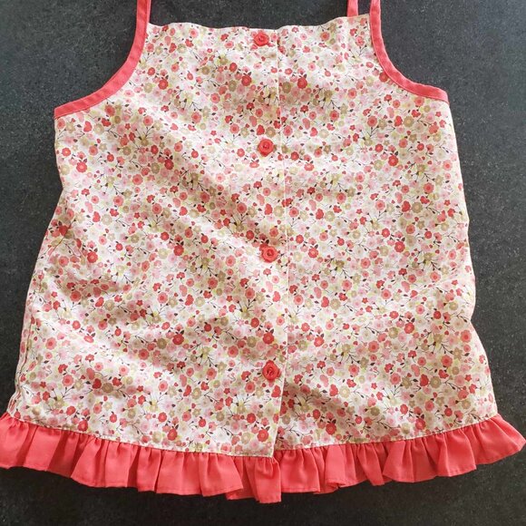 3T Flower Tank Top with Pink/Peach frills - Picture 2 of 3